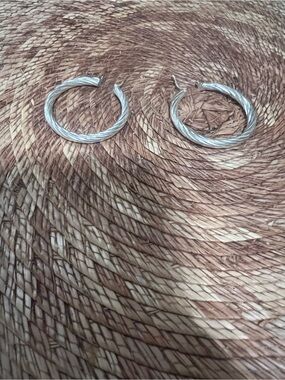 Sterling Silver Twisted Hoop Earrings - Women's Fashion Jewelry